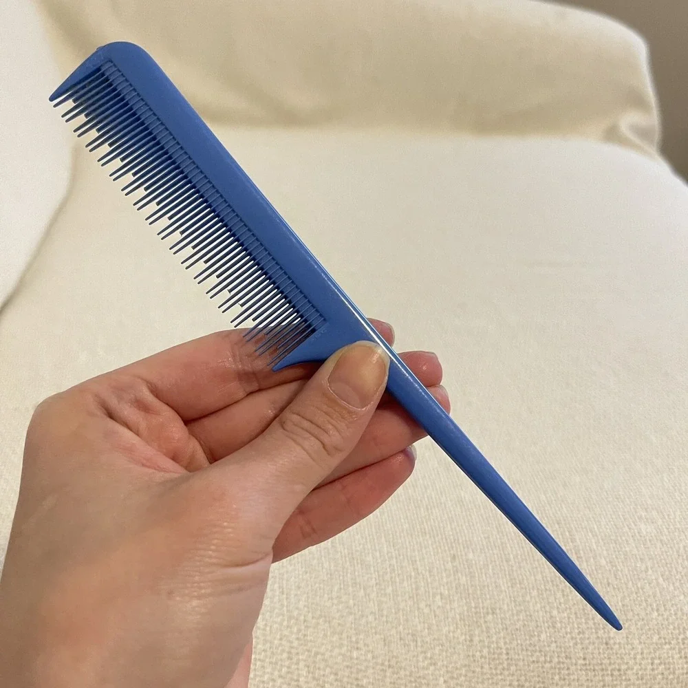 Vintage Lady's Purse Comb Inches Blue Plastic‎ Rat Tail USA